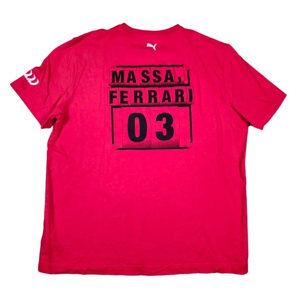 Puma Scuderia Ferrari Felipe Massa 03 F1 Formula 1 Pit Board Red Mens XL T-Shirt - Picture 1 of 13